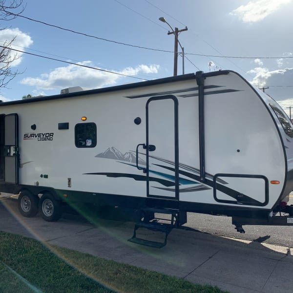 2021 Forest River Surveyor Legend 296QBLE Travel Trailer available for rent in Lodi, California