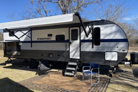2022 Kingsport travel trailer with bunkhouse and outdoor kitchen