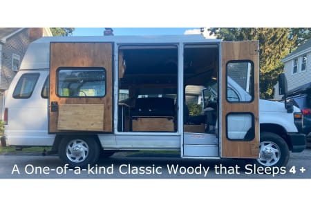 Classic Woody Camper van Sleeps 4 or 5 with 2 Adults & 3 Kids 6 Belted Seat