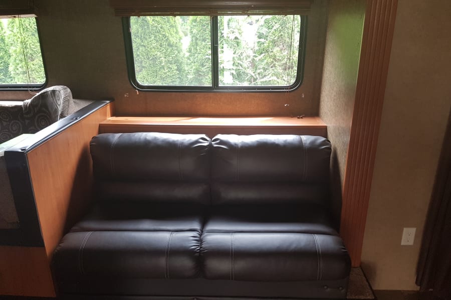 Leather couch that folds into a bed