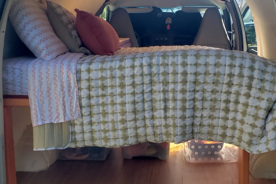 Comfy bed with bedding included!