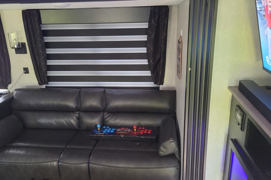 Closeup of sleeper. VERY comfortable. Good view of TV.