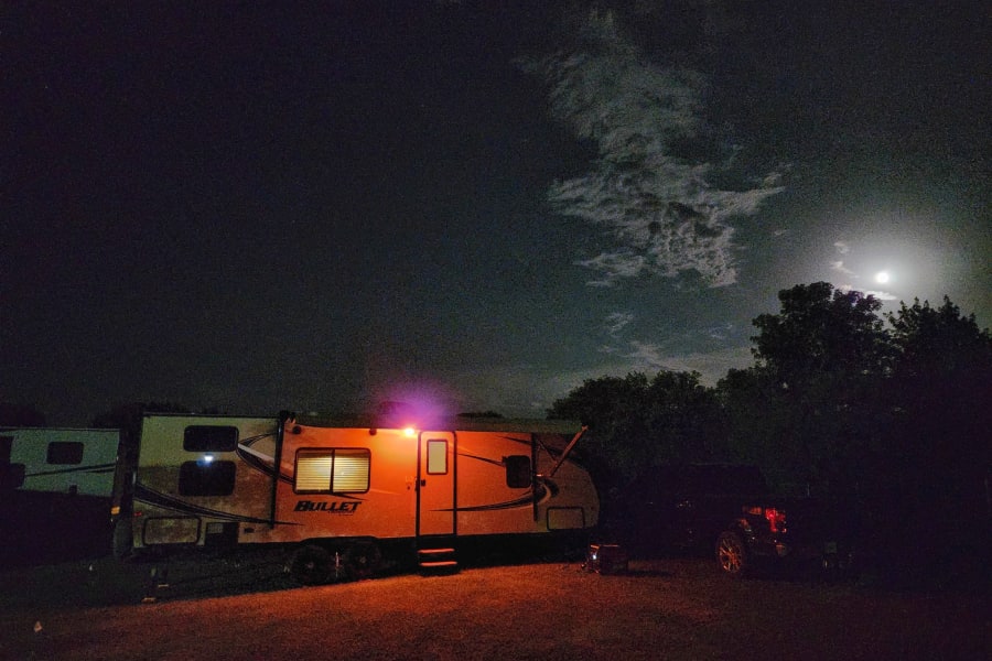Under the moon at Fairbury Speedway