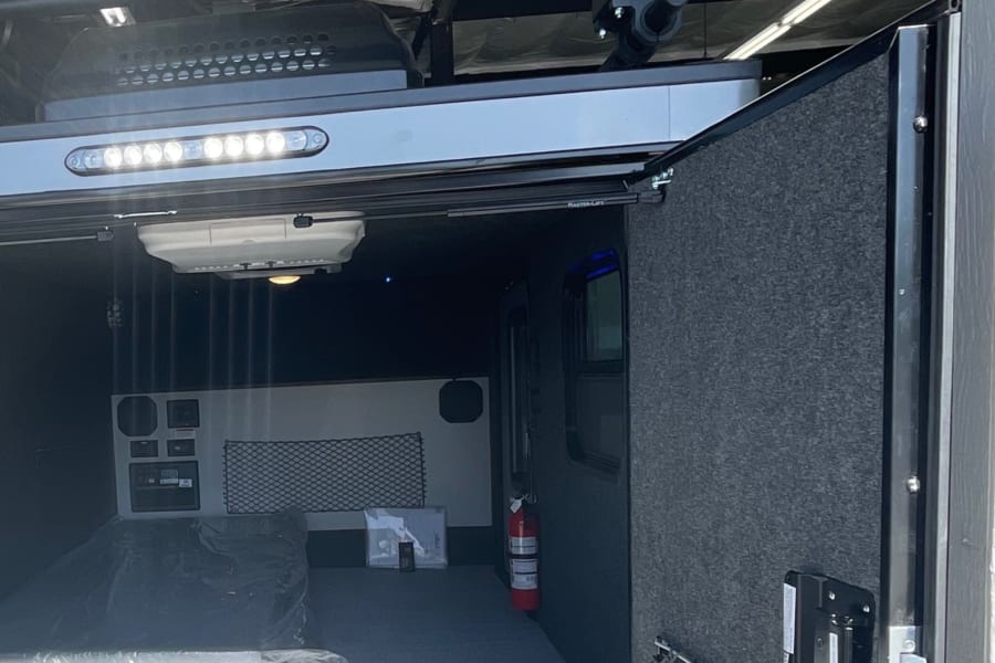 Rear opens for easy access to gear and sleeping. Combine with the attachable awning and it&rsquo;s a great seating area. Mattresses make king size bed. 