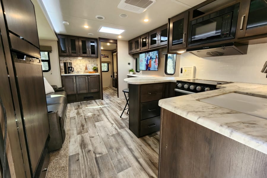 Welcome to the spacious interior of our camper.