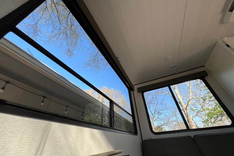 Beautiful 6 foot by four foot rear glass window perfect gazing at the stars in the dark night 