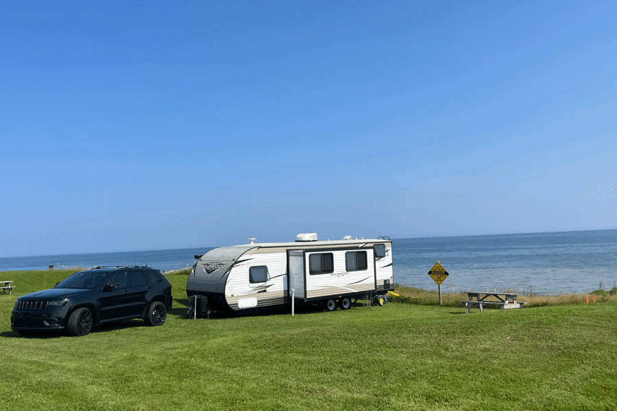 this was at whale of a time in Nova Scotia overlooking the bay of funny. this is the driver side with the pop out extended