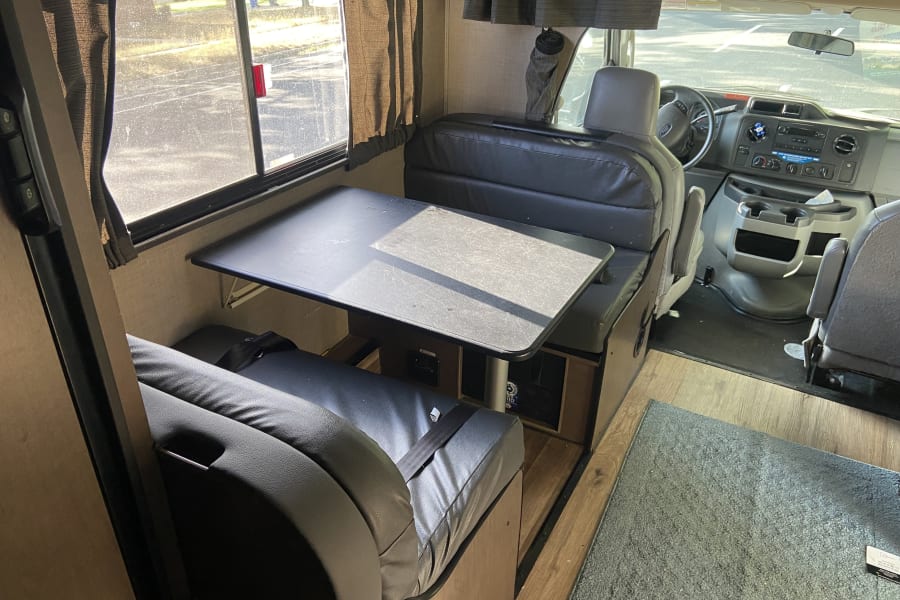 The table converts to single bed