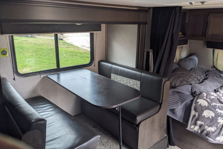 slide out dinette, will transform into a small bed. 
