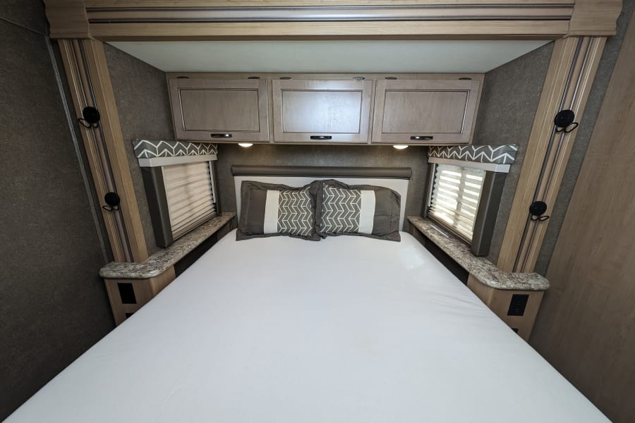 Queen size bed with upgraded mattress