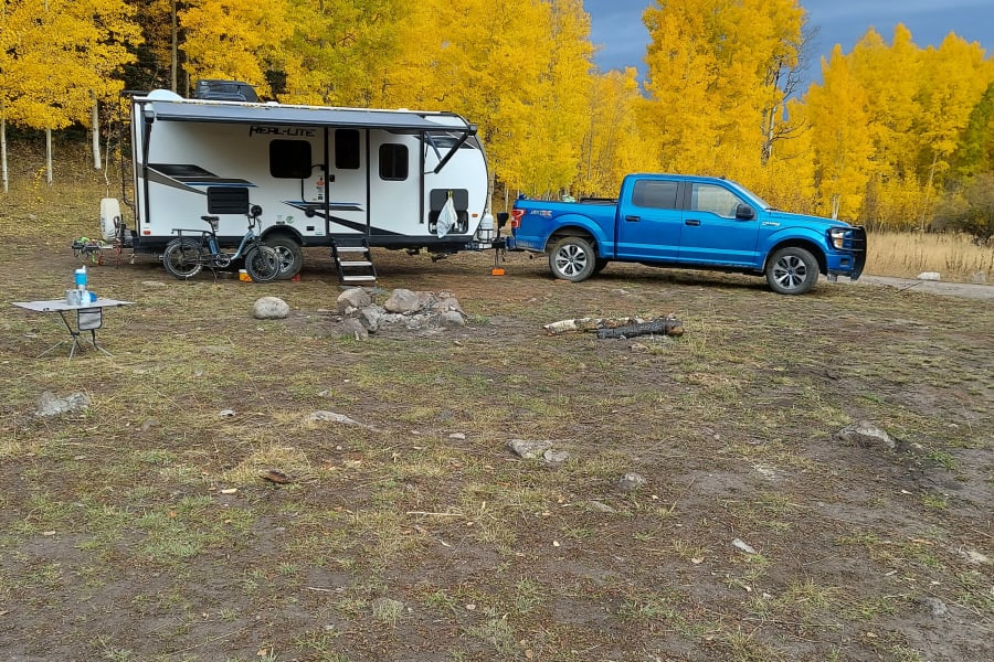 Camping on the mesa in the fall,by one one of hundreds of lakes!