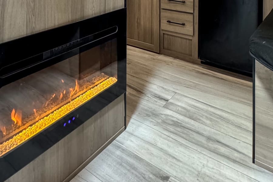 Fireplace provides ambiance & heat.