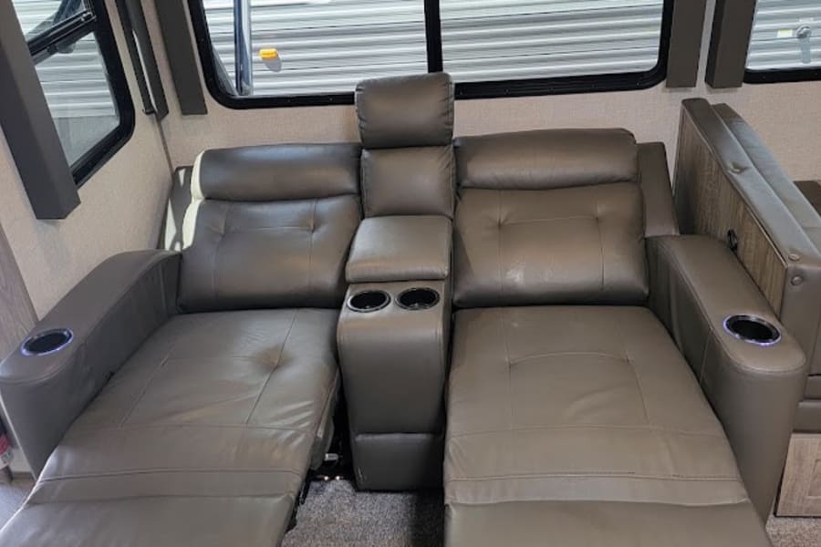 Cozy, Full Reclining Chairs with LED Lighted Cup Holders