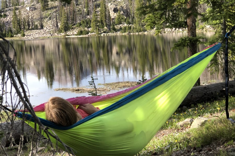 Great super compact way to hangout. Comes with two tree straps with notching for different lengths. 
Select this item under our add on section. 