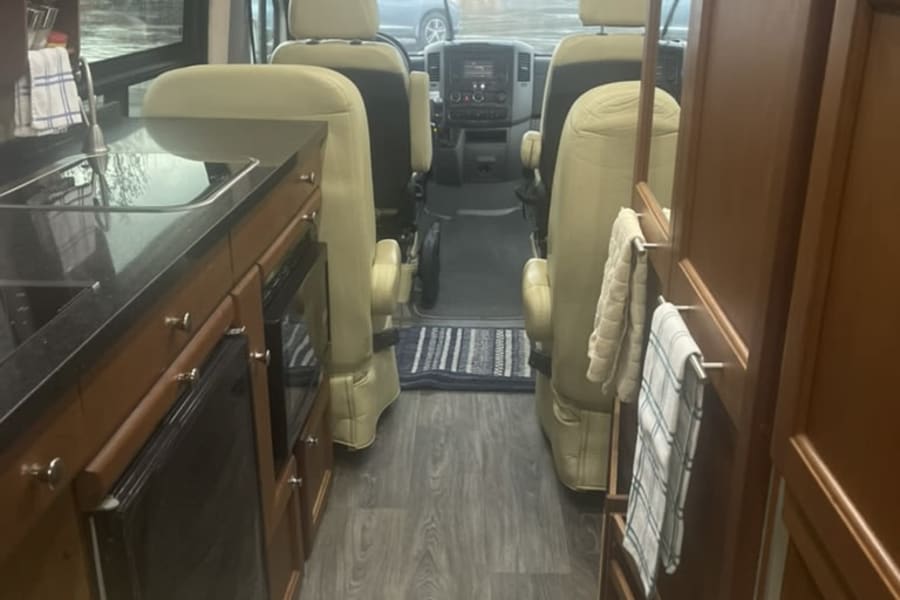 Sprinter SOLAR Camper that sleeps 4-view to front
