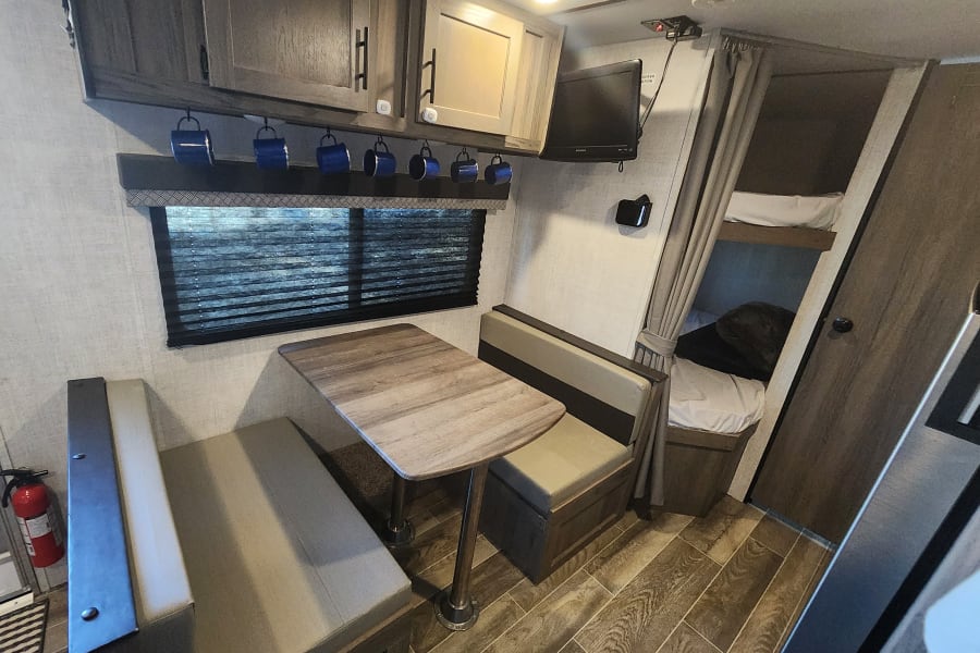 Dinette,  twin size bed.  