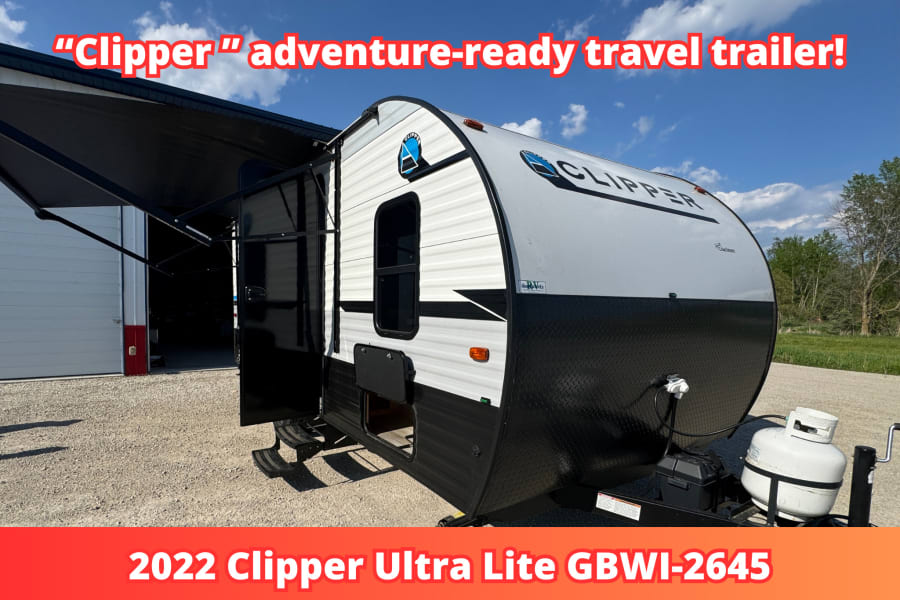 This adventure-ready 2022 Clipper Ultra Lite travel trailer is perfect for your next rv rental adventure or camping trip!