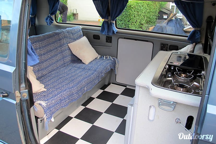 campervan rentals in London - classic checkerboard floor