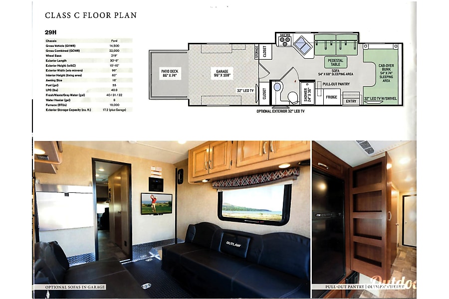 2018 Thor Motor Coach Outlaw Home Toy Hauler Al In Cary Nc Floorplan 2018 Thor Outlaw 29h Toyhauler Class C Cary