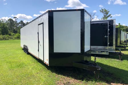 brand new 2021 enclosed utility cargo trailer/2 car hauler