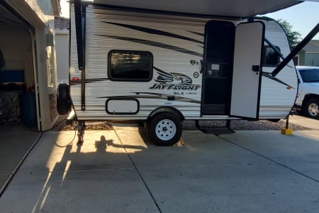 2018 Jayco Jay Flight, furry co-pilots ride free,  50lbs and under.