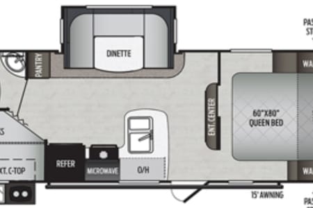 2020 Keystone Passport bunkhouse with outside kitchen