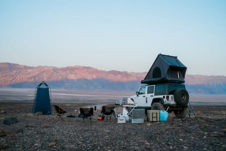 Jeep Wrangler Rubicon Overland Camping Rig with Roof Top Tent