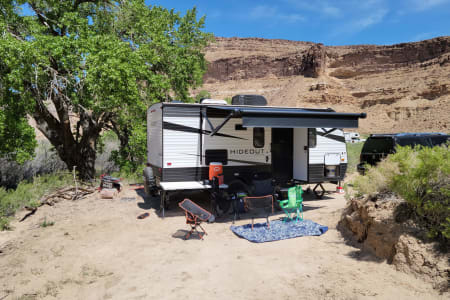 2021 Keystone Hideout with the slide-out