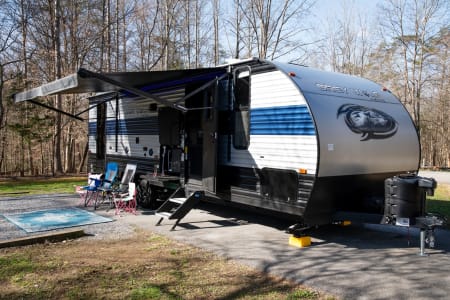 Campy the Grey Wolf! Lots of extras included - Family camping made easy