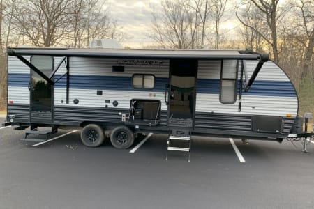 Maine glamping at its best!  2021 Forest River Cherokee Grey Wolf Limited