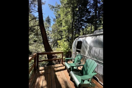 The Escape - Luxe Airstream on Old Growth Lot High Above Alsea Bay