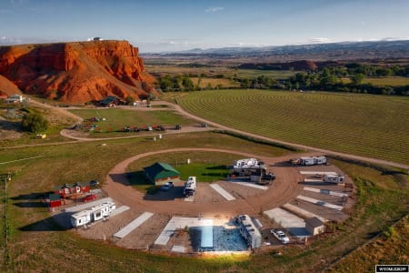 Red Vista Village Camper's Haven at Ten Sleep Brewery Camper with Pavillion