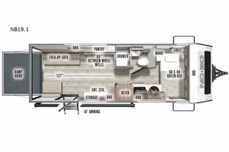 NoBo 19.1 Bumper Pull 25 foot Gear Hauler Camper Trailer