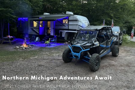 South Boardman MI Northwoods Basecamp: Rugged Toy Hauler for Pure Michigan Adventures