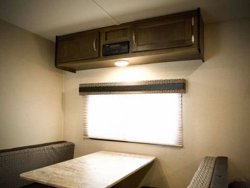 Storage over the dinette