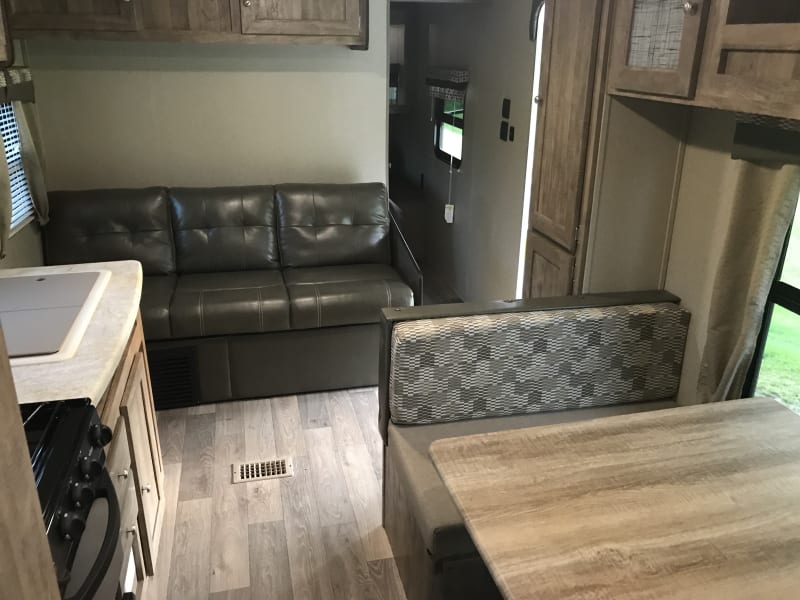 Couch opens up to a double bed or seat and relax in aircoditioning.