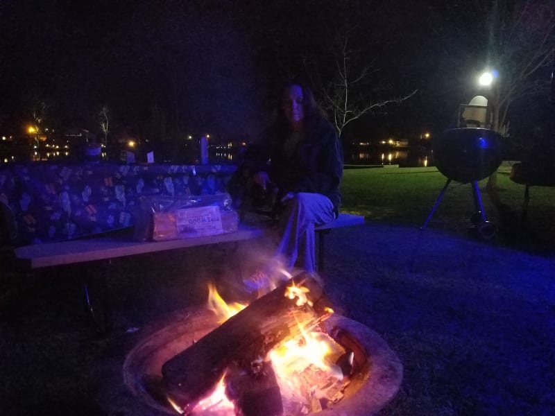 My lovely wife Tina, by the camp fire in Hot Springs AR.