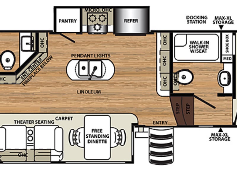 Floor plan on the 387MKOK.