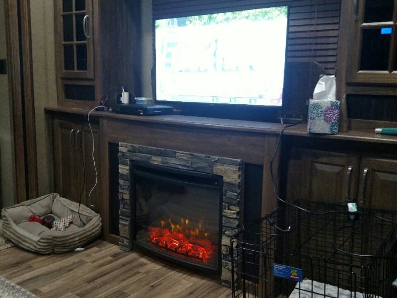 TV and Fireplace