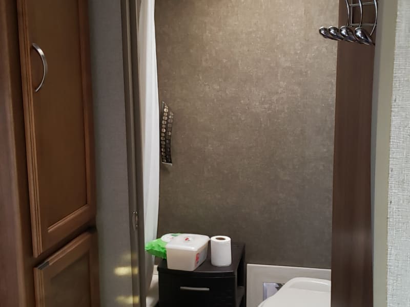 Bathroom with a standup shower and toilet 