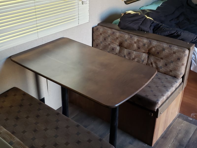 This table folds down into a full size bed 
