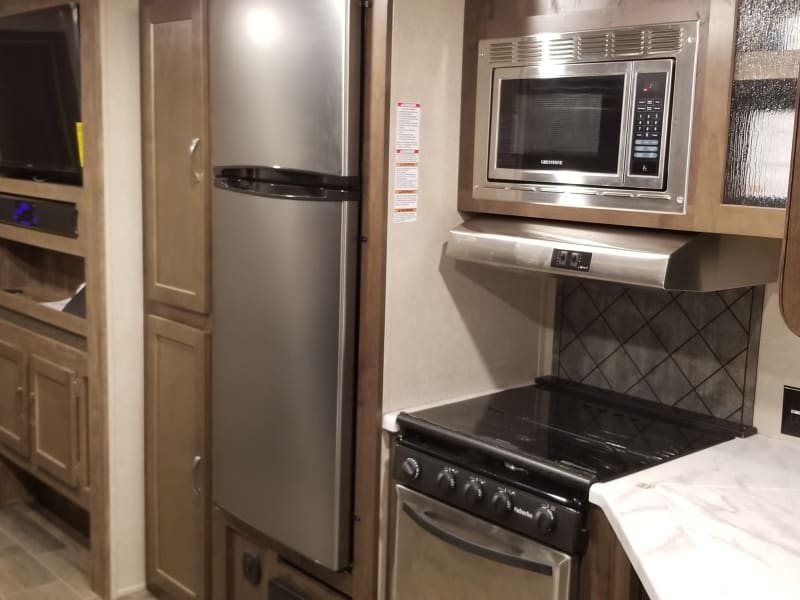 kitchen, sink and fridge