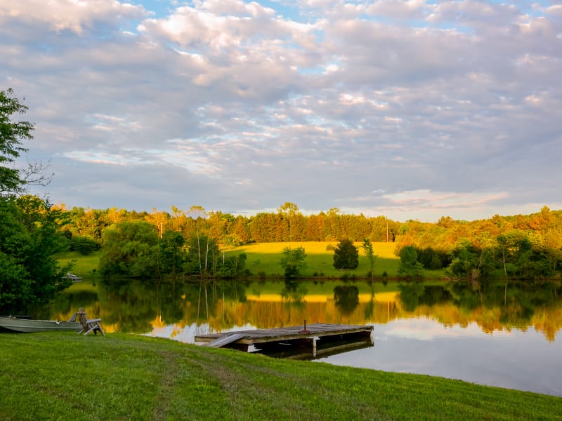 There's nothing better than relaxing the bank of our 3 acre lake!