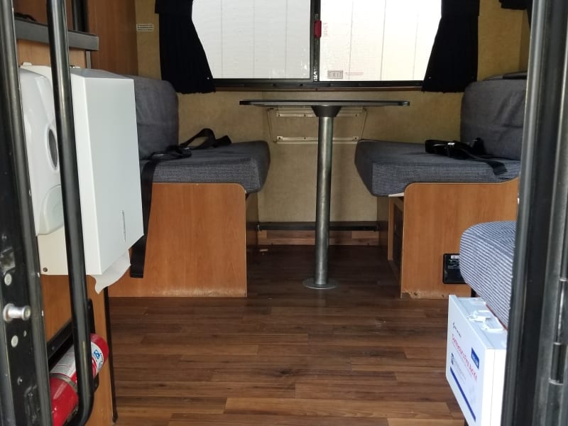 installed visable first aid and sanitising station.