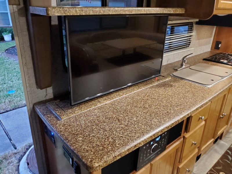 TV up from counter