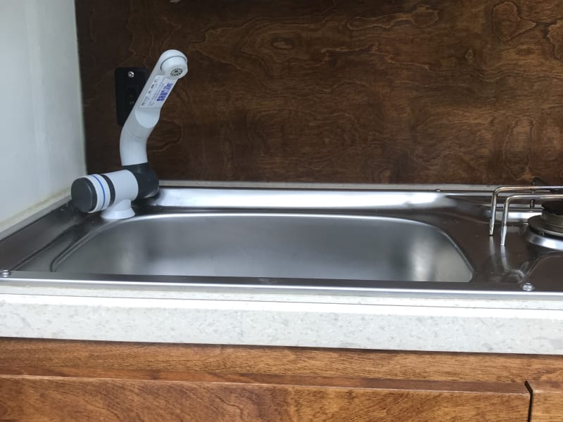 Sink with running water