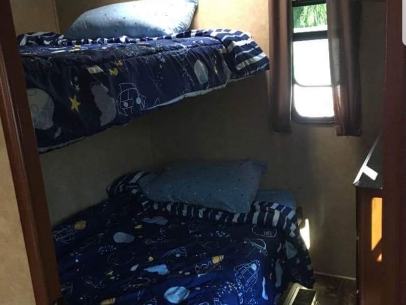 Bunk beds for the kids with door