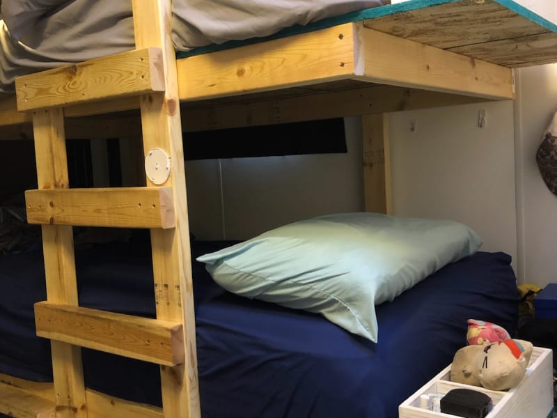 We converted the hauler into a bunk house (with seperate AC). Washer and Dryer under bunks. Perfect for a little family privacy. Plenty of storage. 