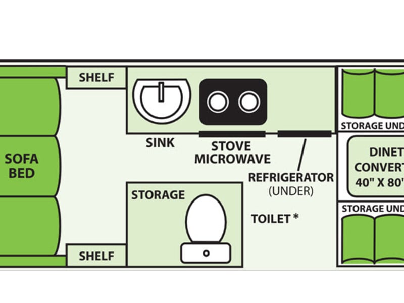 Floorplan for 2021 A-Liner Expedition Rear Sofa Bed