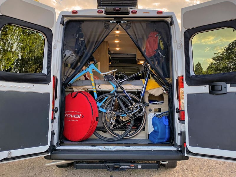 There's plenty of storage space for your gear via the gear space and garage area. You can even store 2 bikes inside away from the elements.